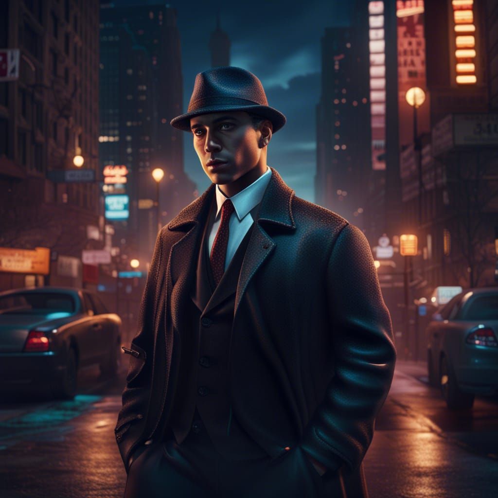 Chicago Mafioso at Night: Matte Painting