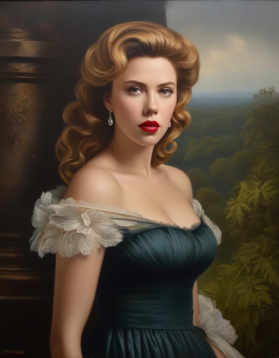 19th Century Oil Painting: Portrait of a Woman