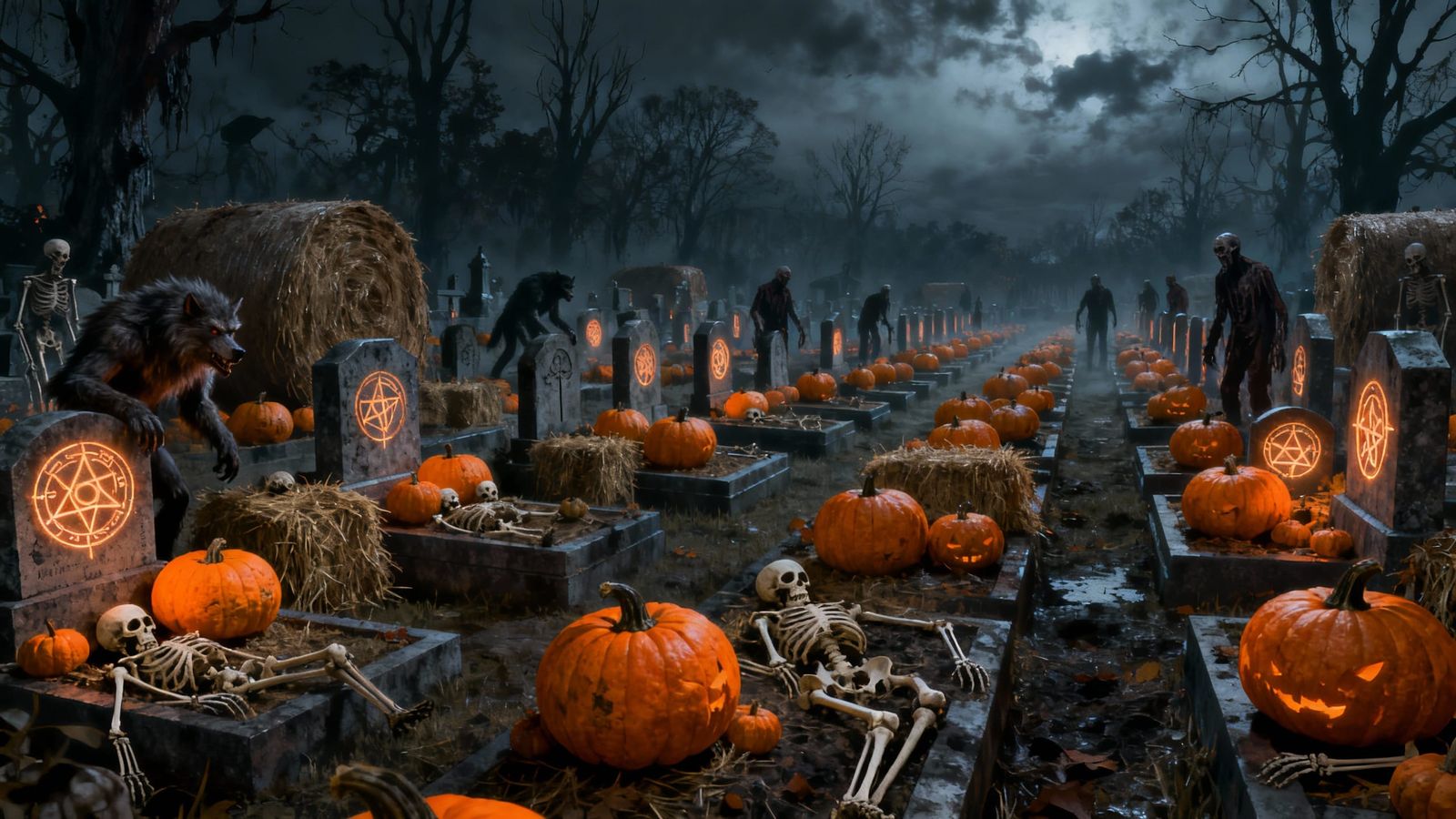 Harvest Festival of the Dead Cemetery Scene