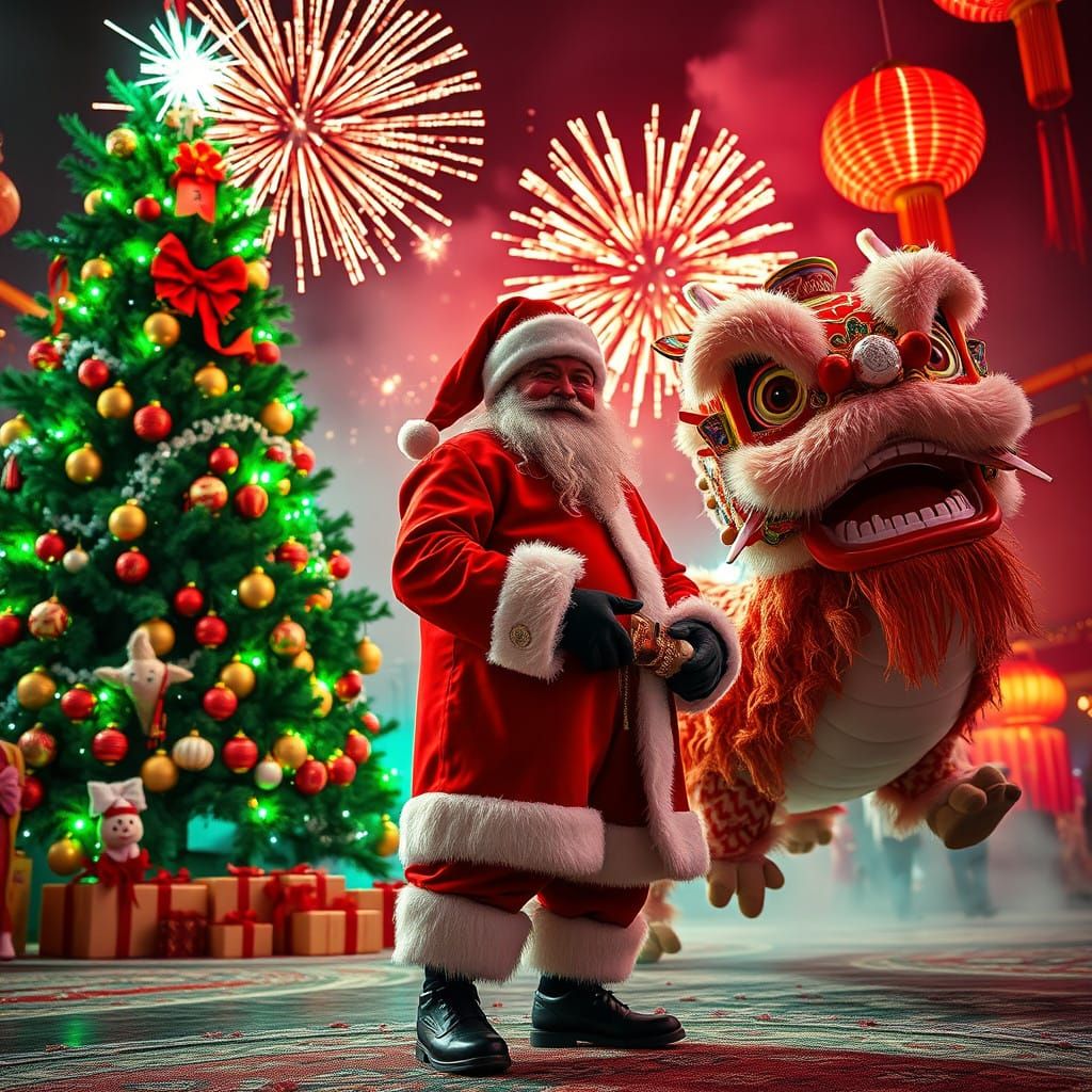 Majestic East-West Christmas Celebration in Vibrant Colors