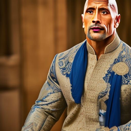 Dwayne Johnson in Traditional Indian Sherwani