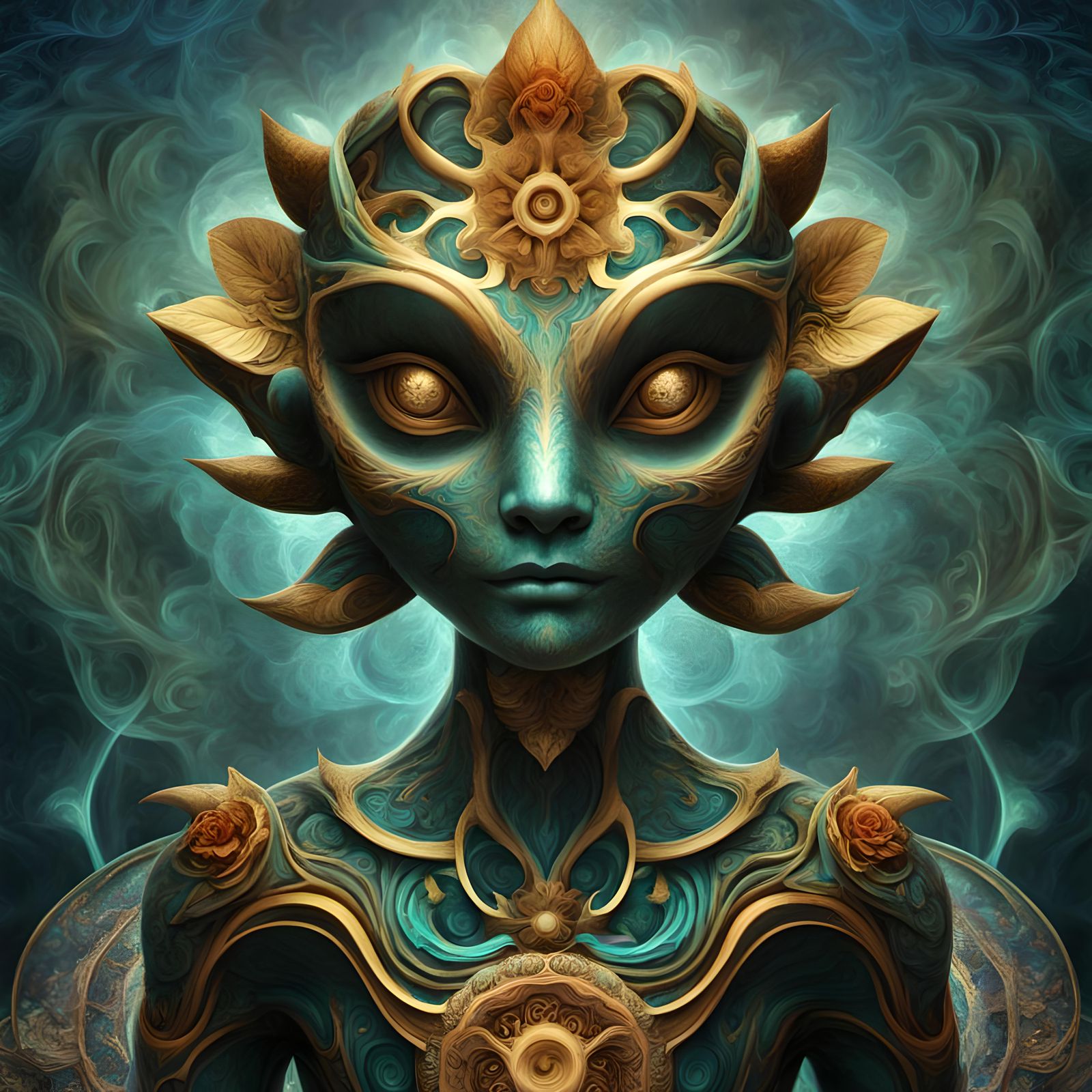 Psychedelic 4114 Angel Number Mandala Fractal