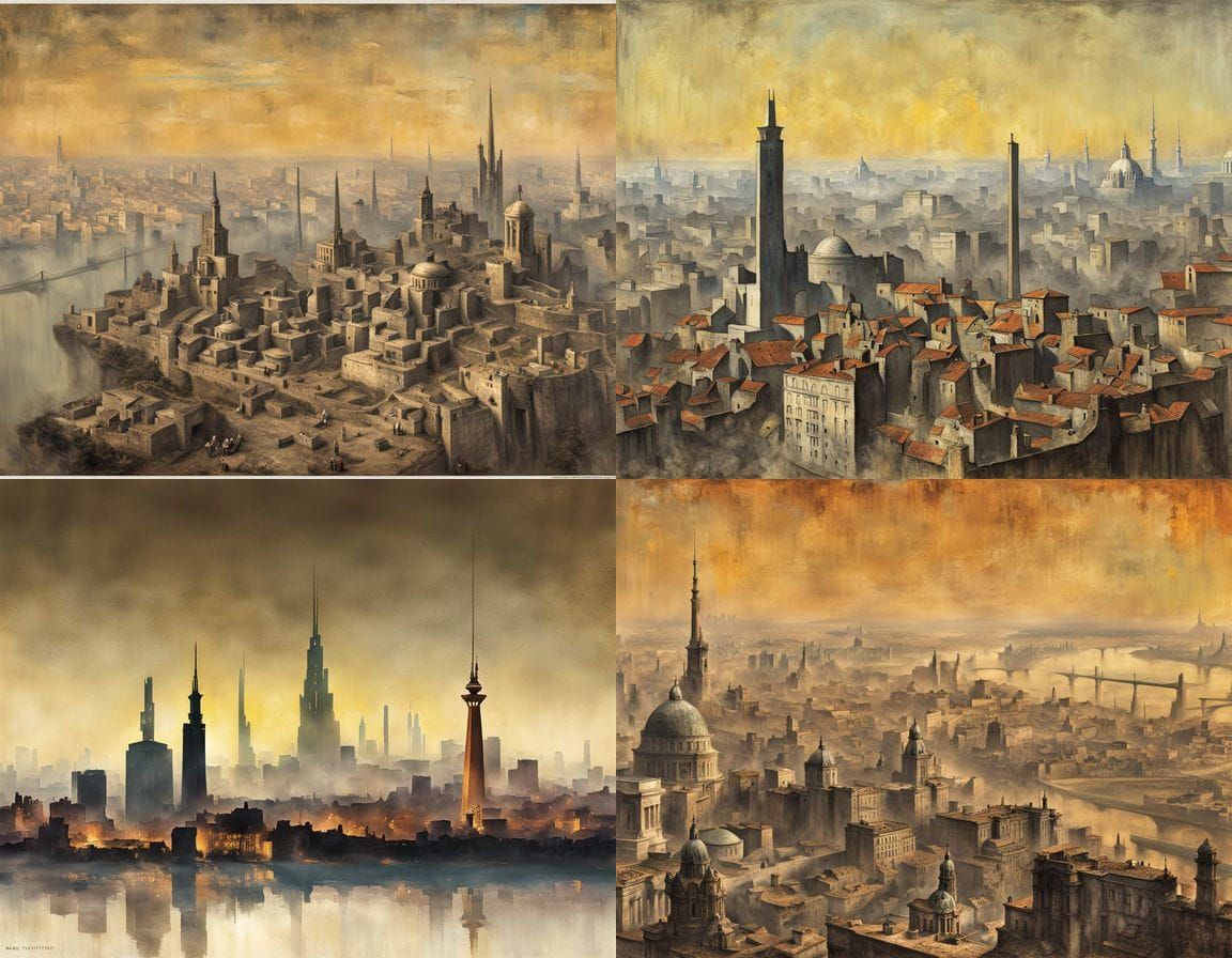 Futuristic Belgrade Skyline in Lost City Style