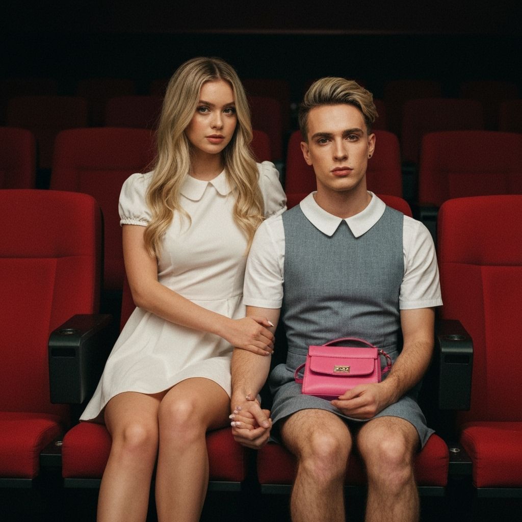 Couple in Crossdressed Attire at Cinema