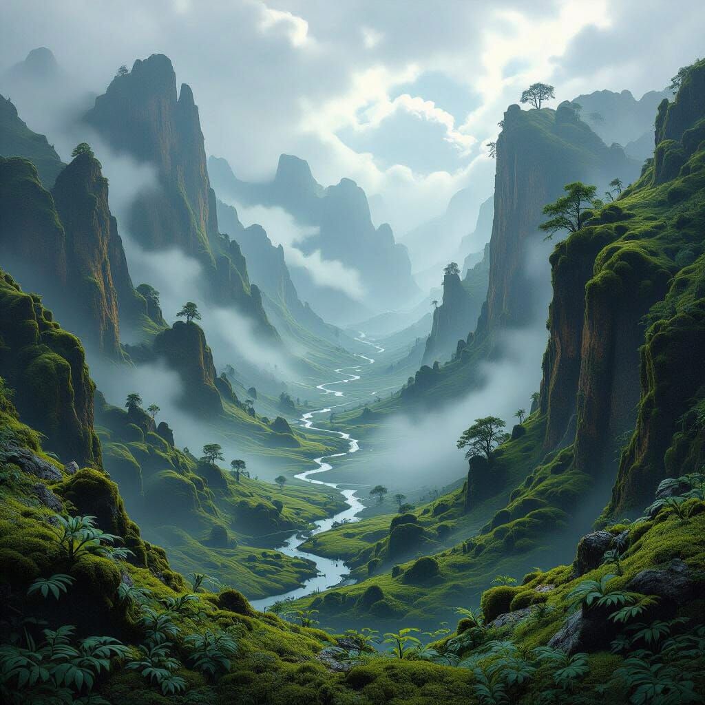 Mystical Dark Fantasy Landscape of Mistvales