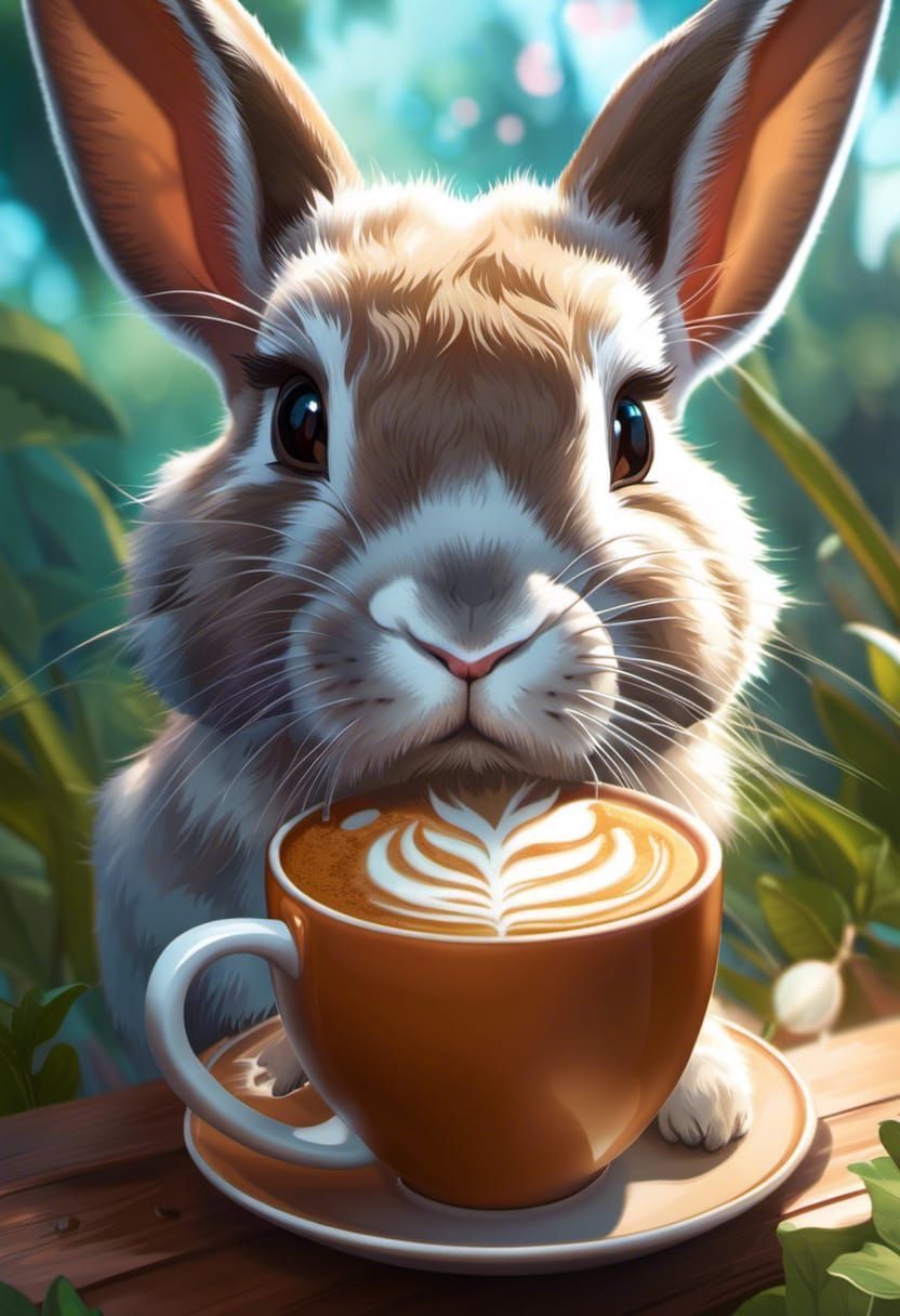 Even rabbits like a coffee