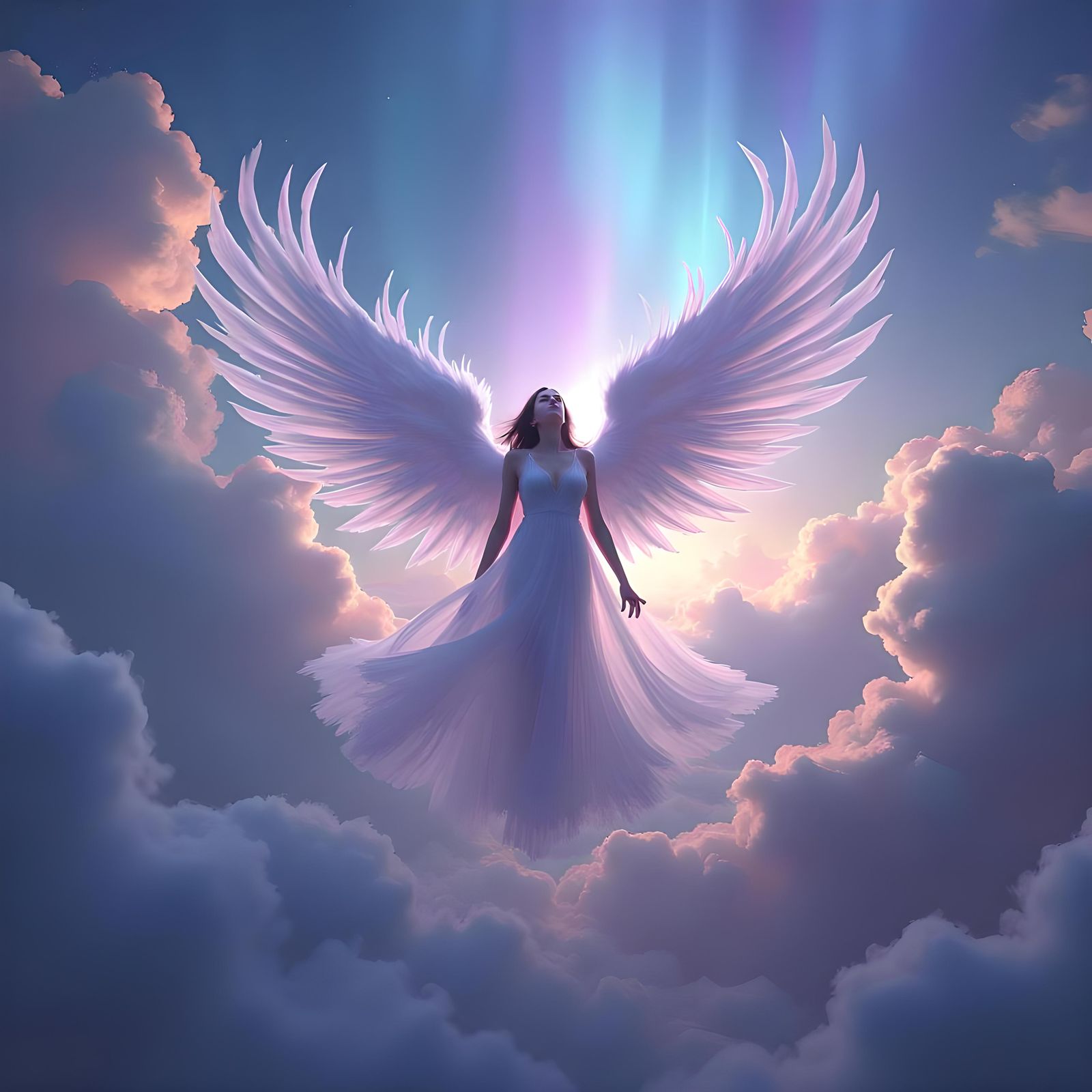 Angelina Jolie Portrait in a Heavenly Sky