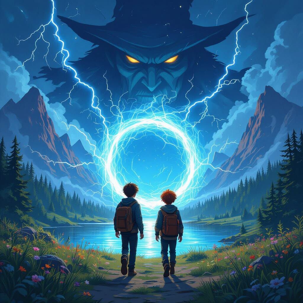 Boys Enter Magical Portal in Futuristic Mystical World