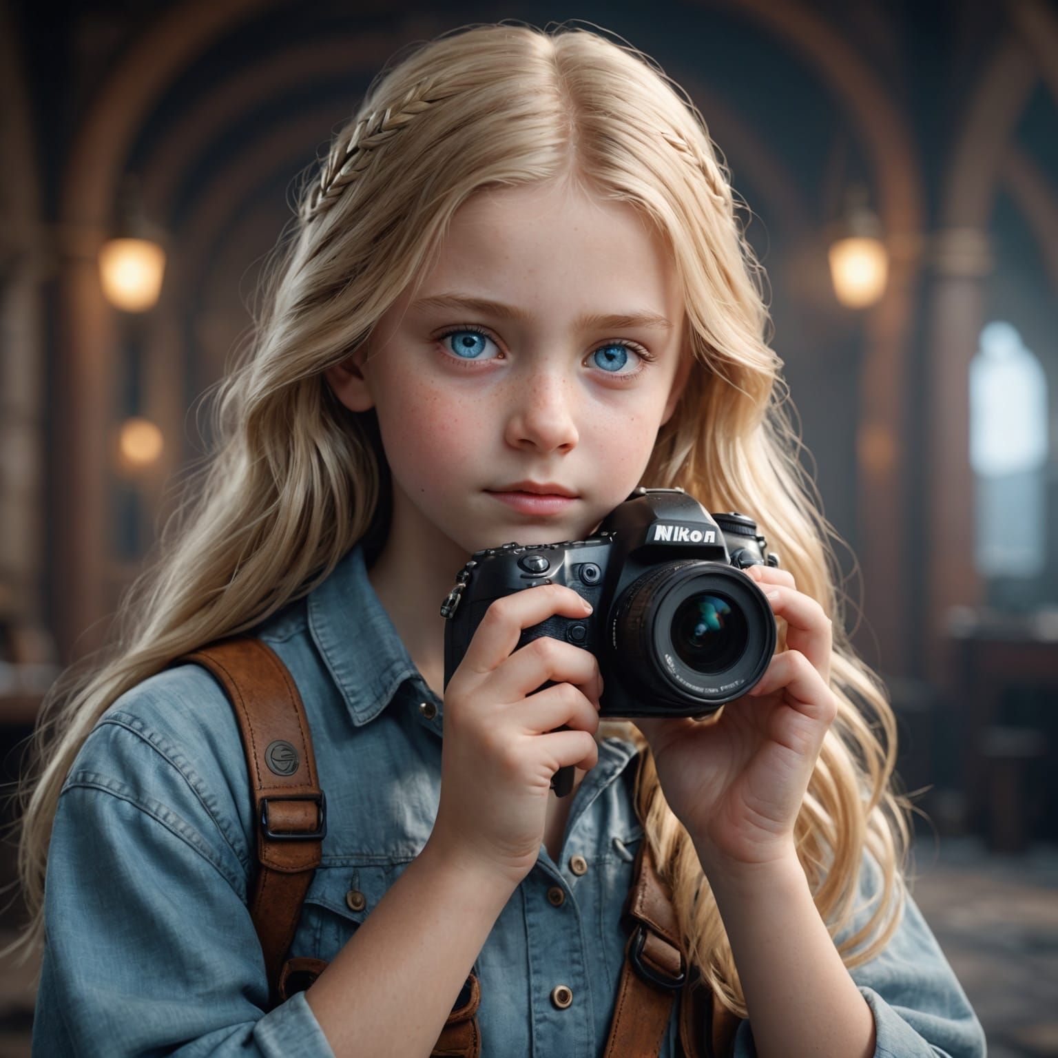 Blond Girl with Camera: 3D Game Cinematic