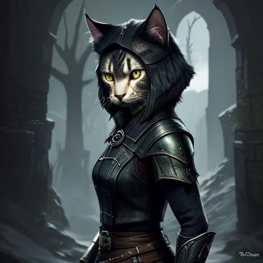 Fierce Skyrim Feline in Mythic Armor