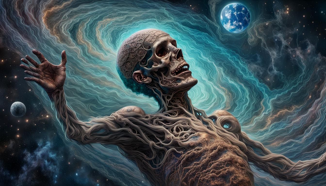 Desiccated Body Adrift in Space: Cosmic Horror