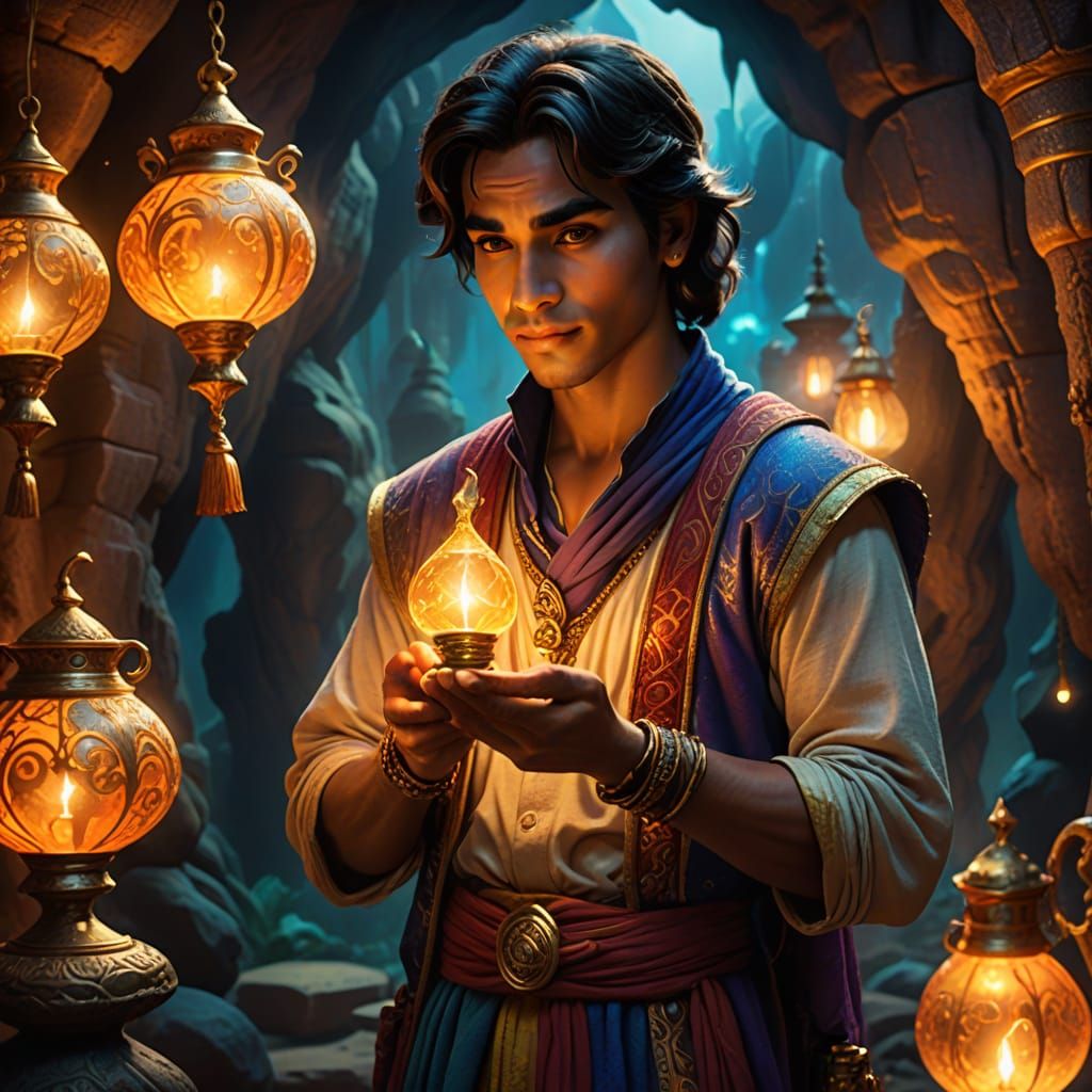 Magical Aladdin Moment in Vibrant Colors
