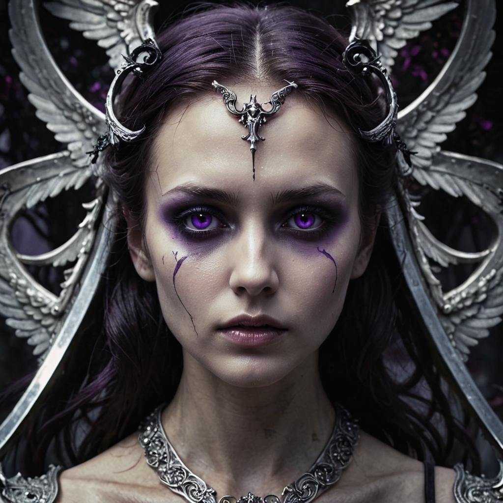 Angel of Death in Graveyard, Dark Surrealism