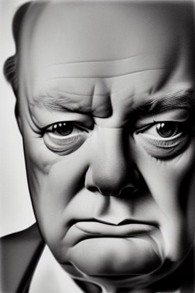 Winston Churchill Portrait in Realistic Style