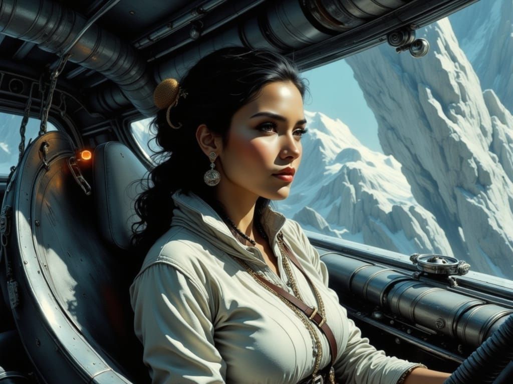 Seductive Euro-Indian Spaceship Pilot