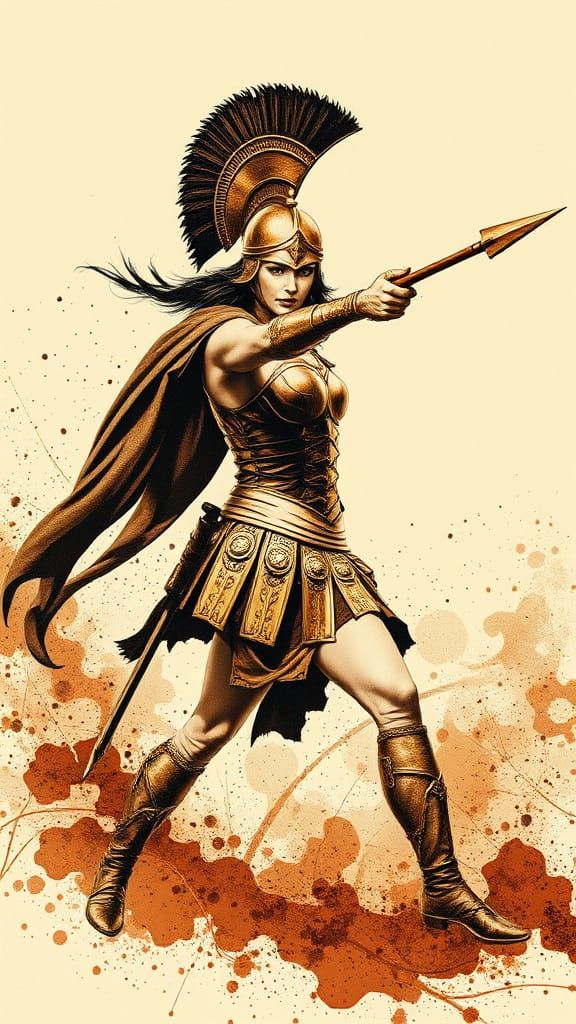 In the style of ff-td, Inkplash art on rice paper, sepia, henna , Silhouette Art, magnificent, inksplash poster art,  wa...