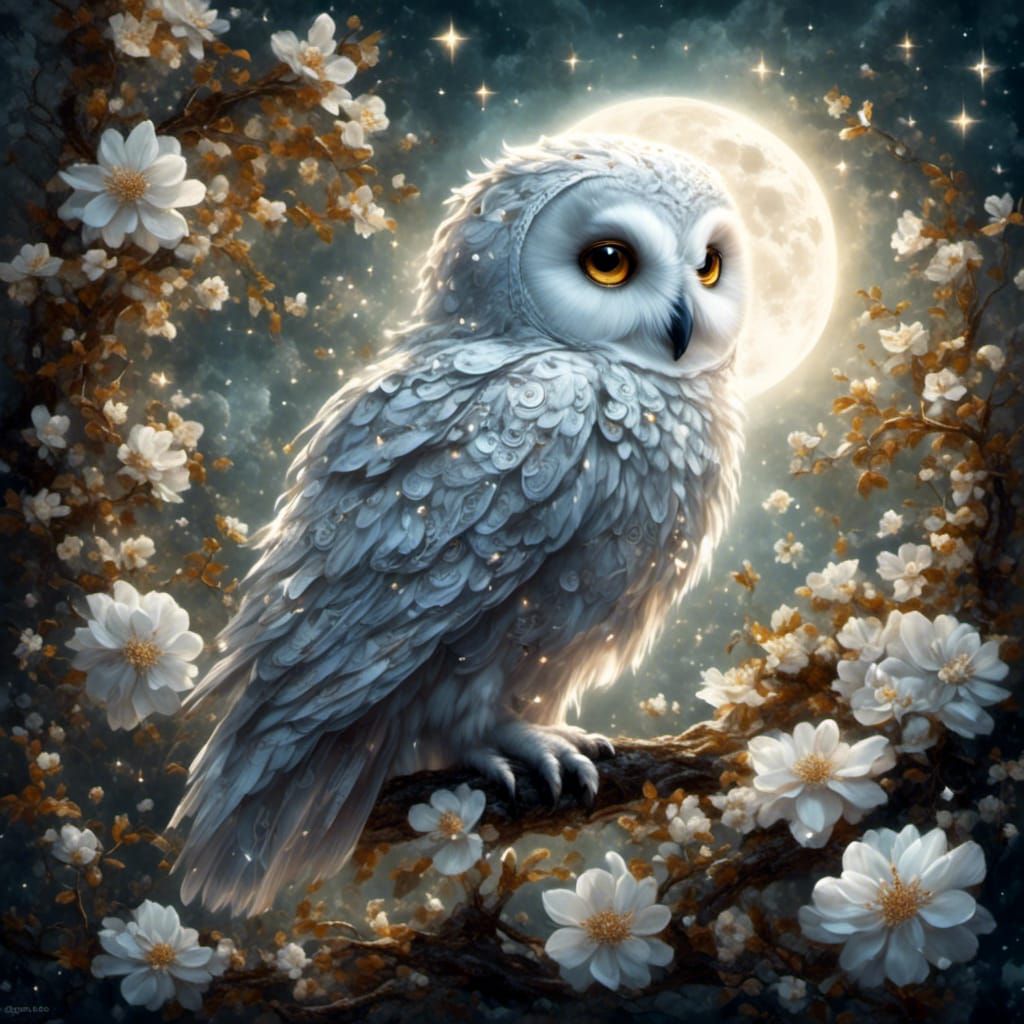 Beautiful Snow Owl