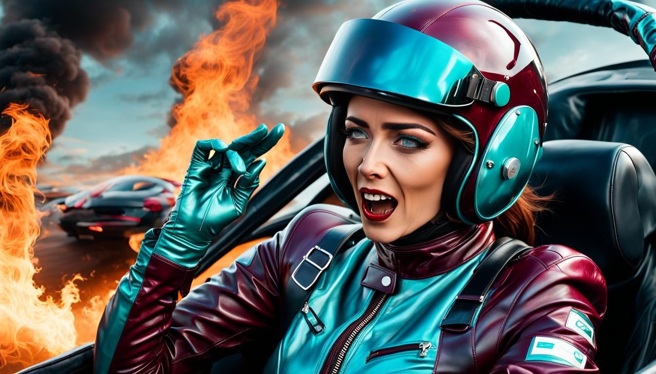 Fiery Crash: Woman's Terror in Burning Race Car