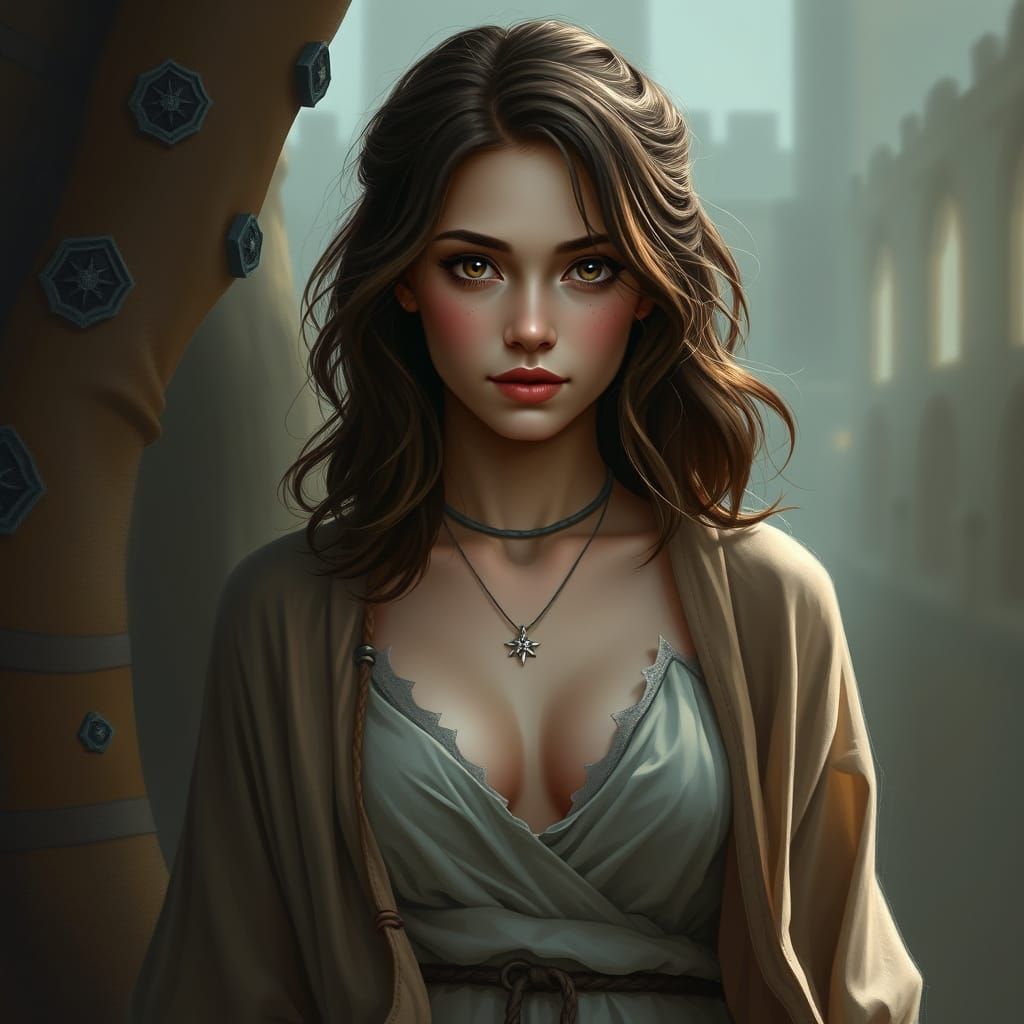 Fantasy Woman Portrait in Digital Painting Style
