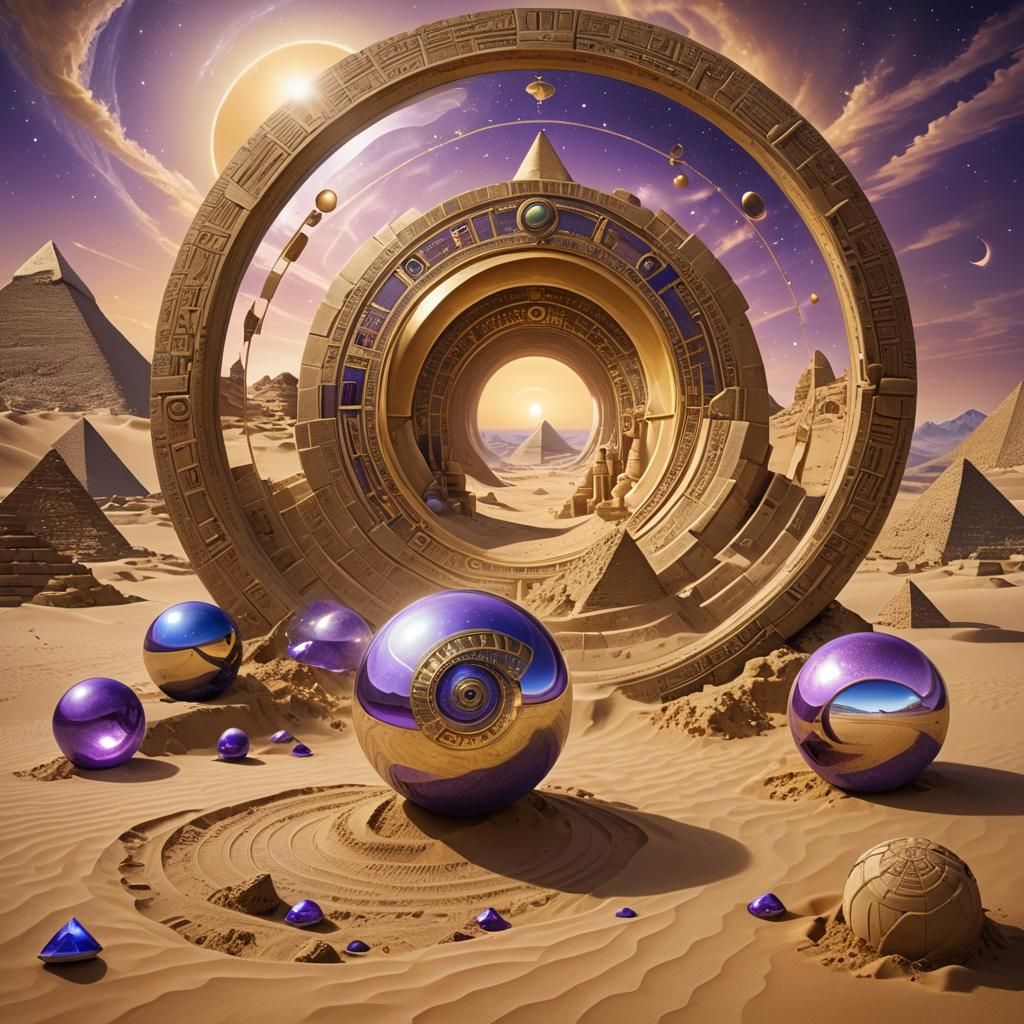 Cleopatra's Dream: Surreal Desert Fantasy with UFOs