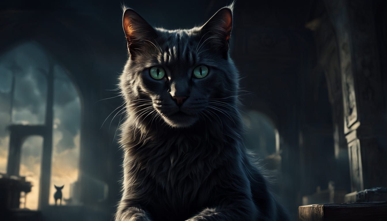 Epic Supernatural Feline Emerges from Darkened House