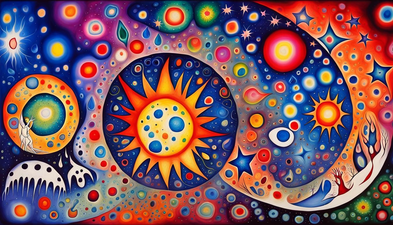 Surreal Cosmic Art: Swirling Stars and Plasma