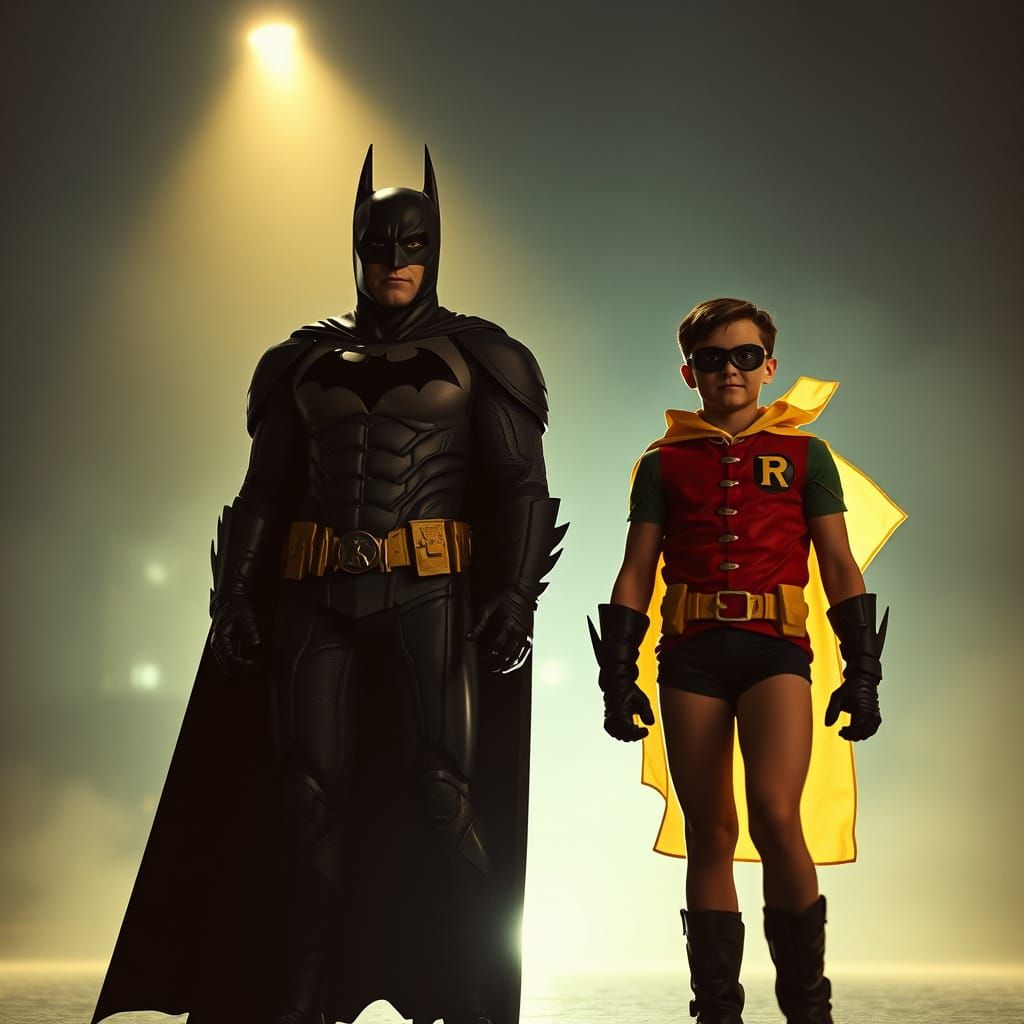 Batman and Robin in Dark, Gritty Cinematic Style