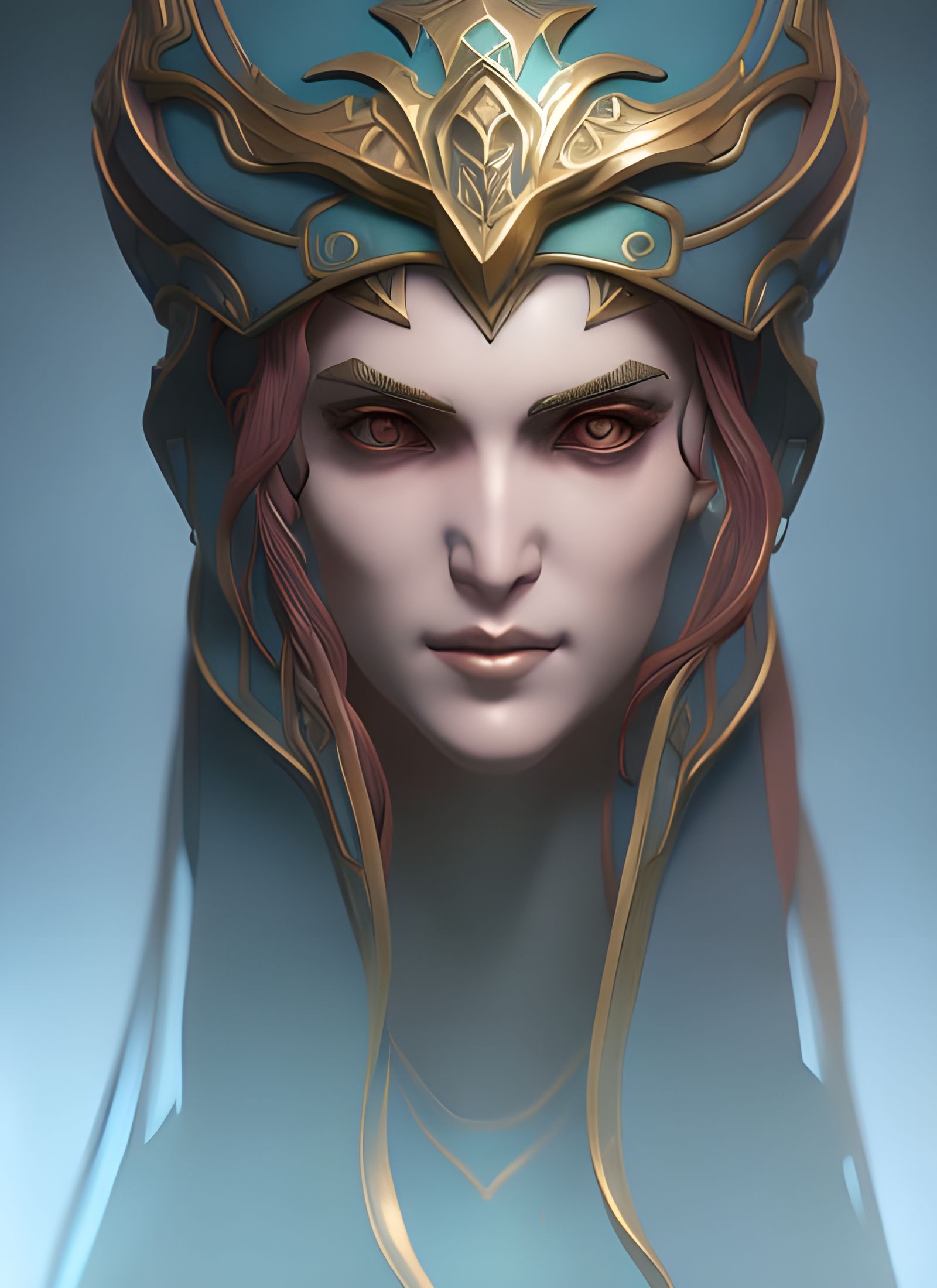 Medusa Portrait in Art Nouveau Style