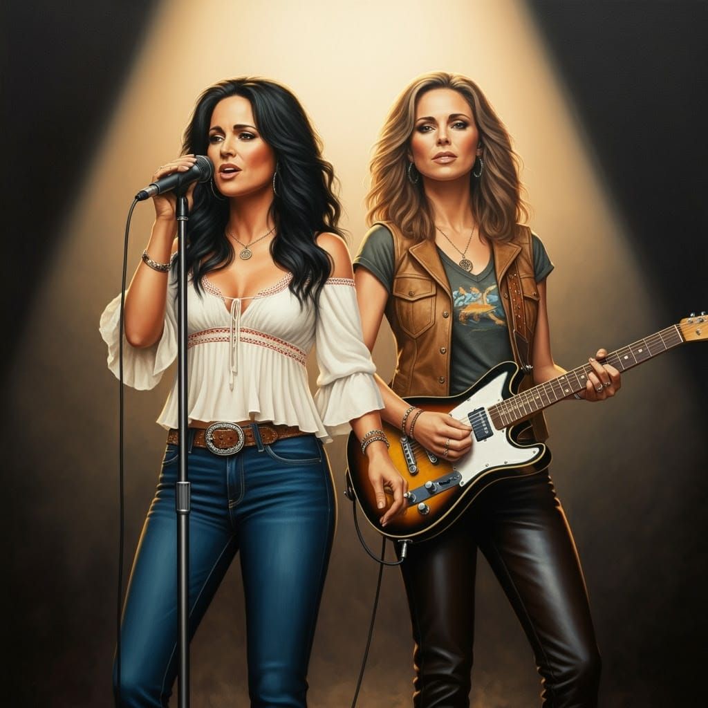 Rockstars in Spotlight Oil Painting