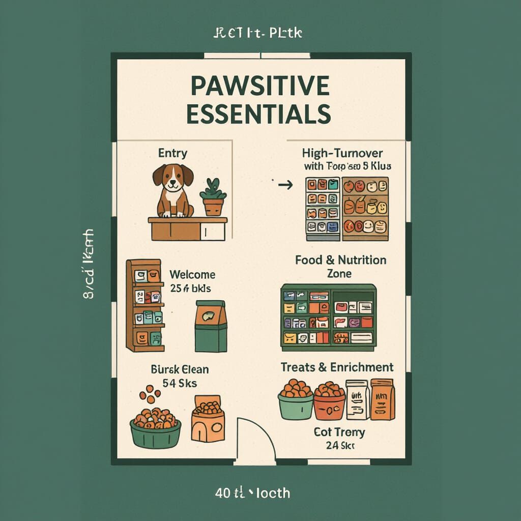 Simple Retail Floor Map Layout for Pawsitive Essentials