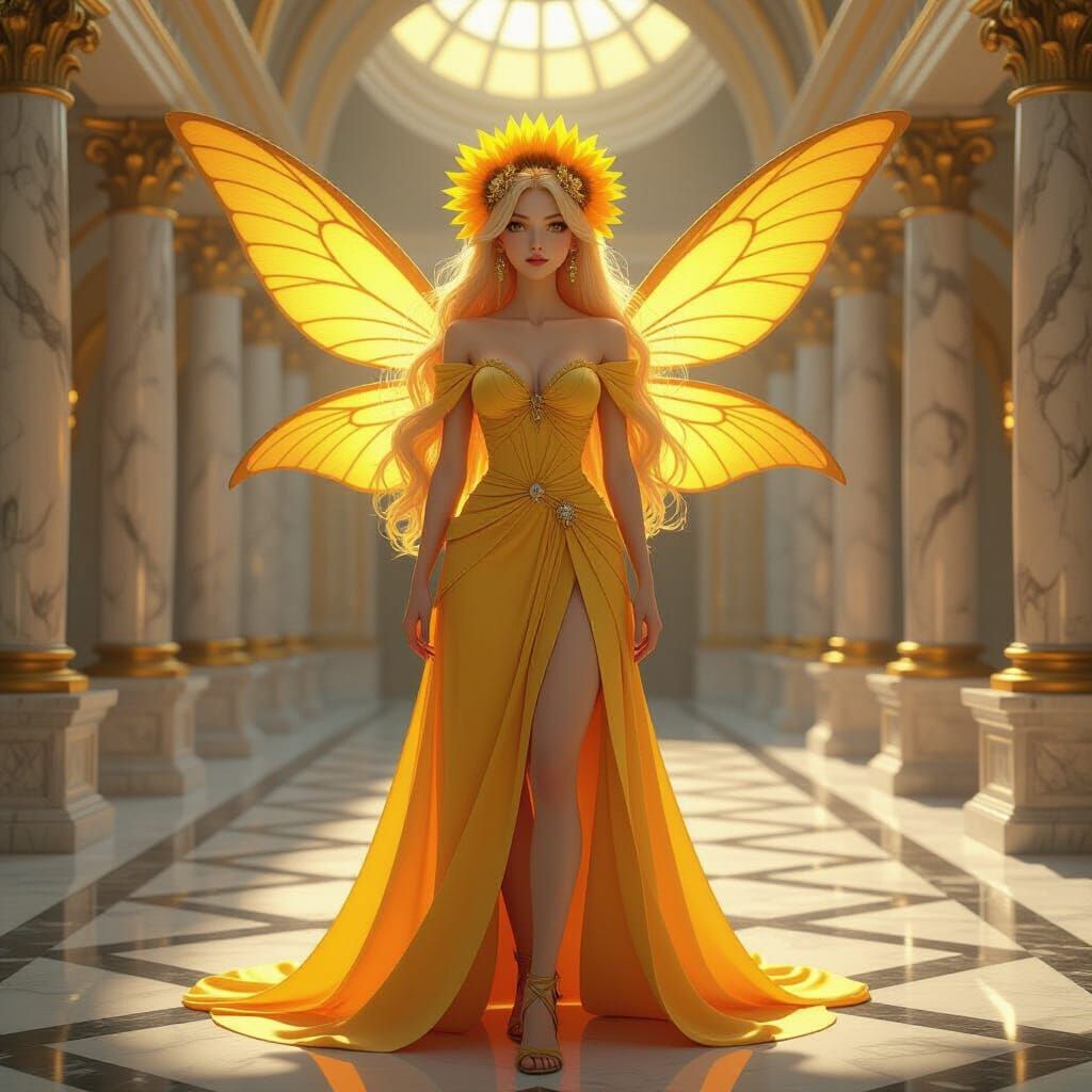 Sunflower Yellow Faerie in Grand Marble Hall