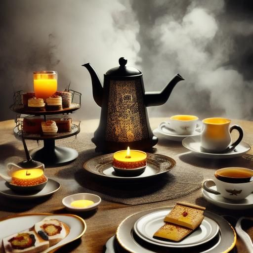 Creepy Halloween Tea Party Scene