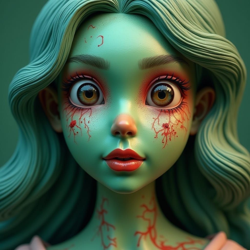 Abstract Swirling Red Forms