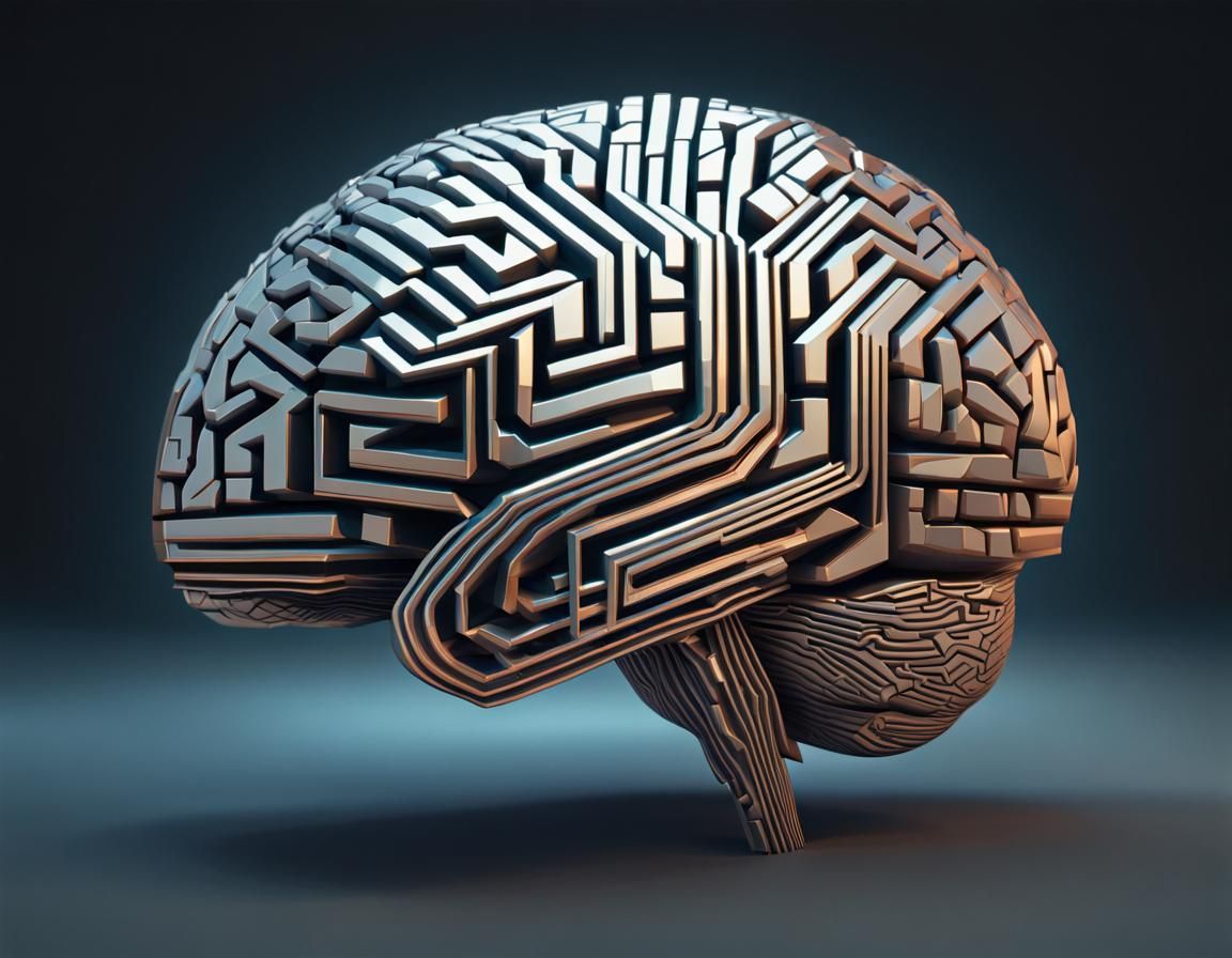 Geometric Brain: Cubist 3D Render