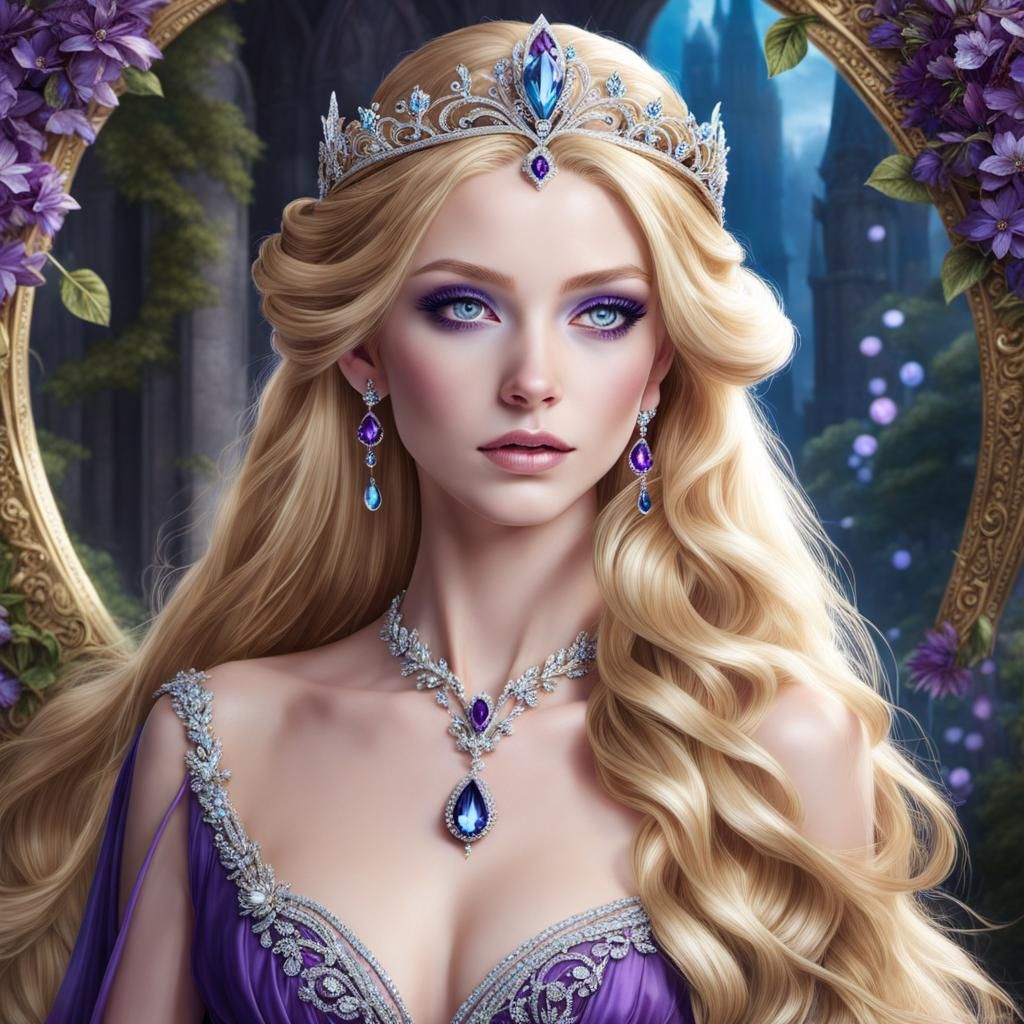 Elegant Elf Princess with Golden Hair