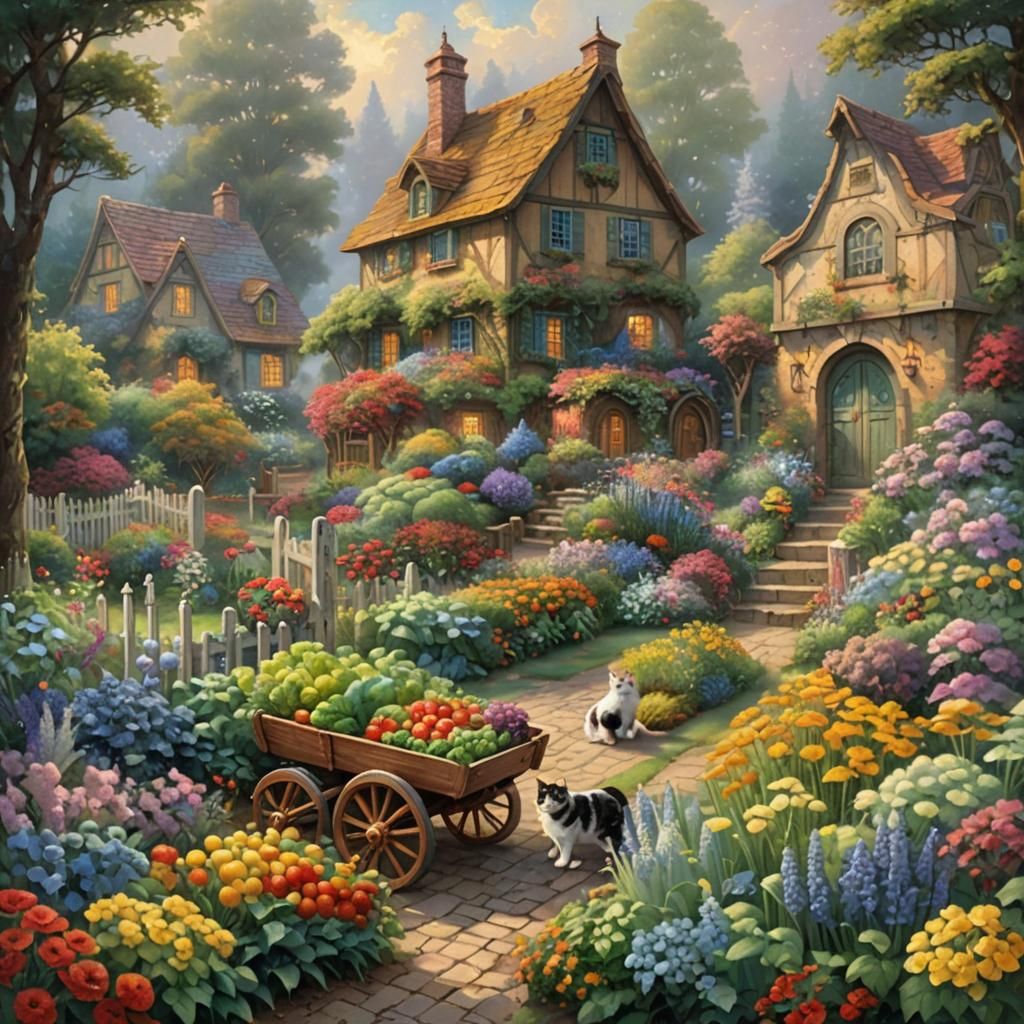 Barrow of Vegetables in Ethereal Fantasy Style