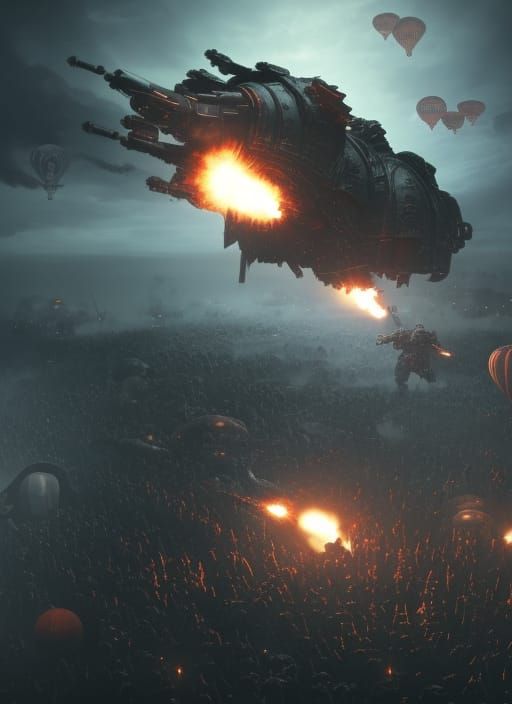 Black Templar Space Marines Attack Alien Balloons