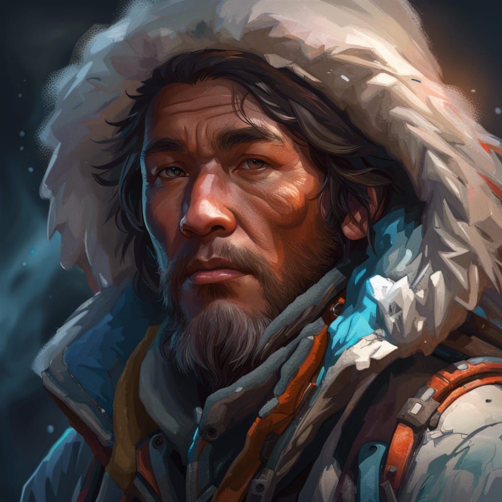 Detailed Portrait of Sherpa Guide on Everest