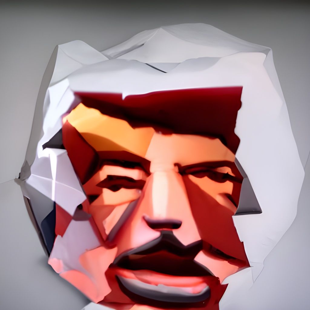 Joseph Stalin Portrait in Low Poly Style
