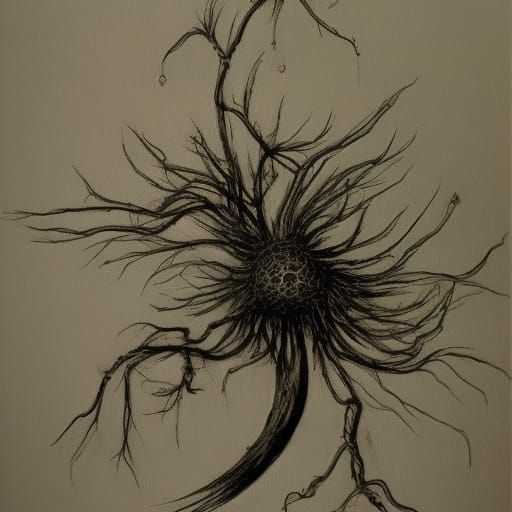 Macabre Flower Arrangement in Giger/Steadman Style