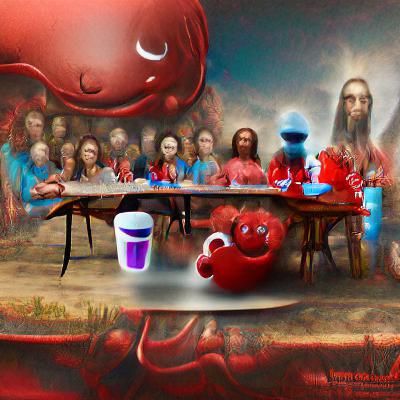 The last supper with Koolaid Man.