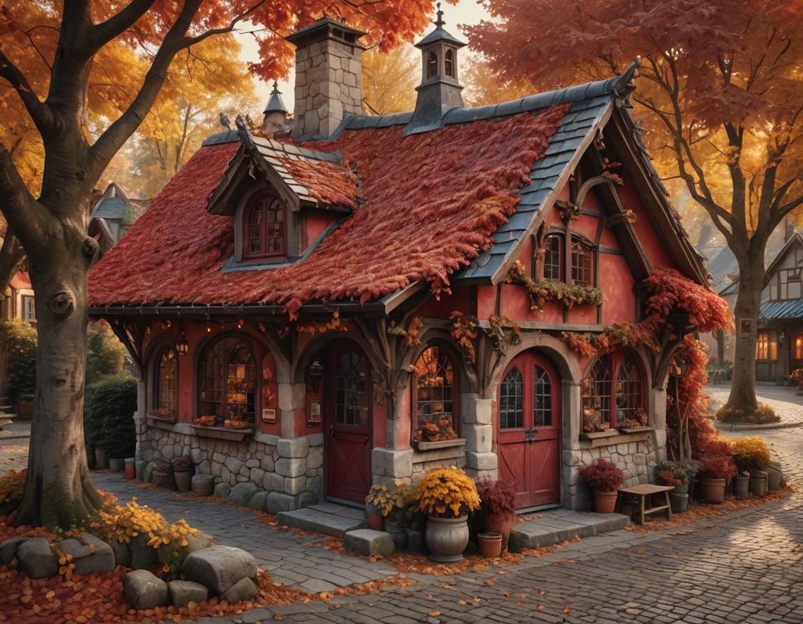 Fantasy Village Glass Blower Shop in Autumn