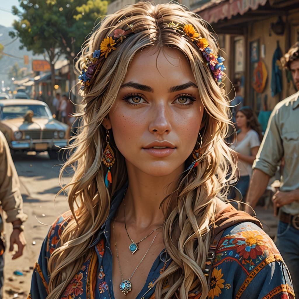 Californian Woman in 1960s Hollywood Style