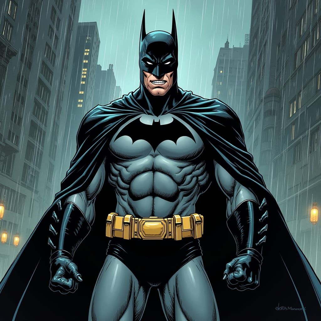 Gothic Batman Exposes Gold Tooth in Gritty Gotham City