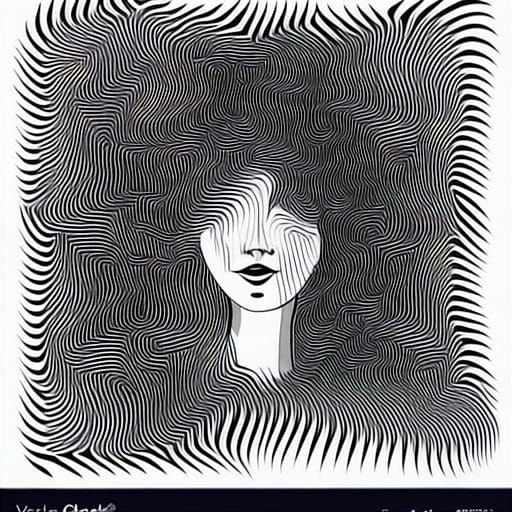 Abstract Fractal Art of a Blonde Girl