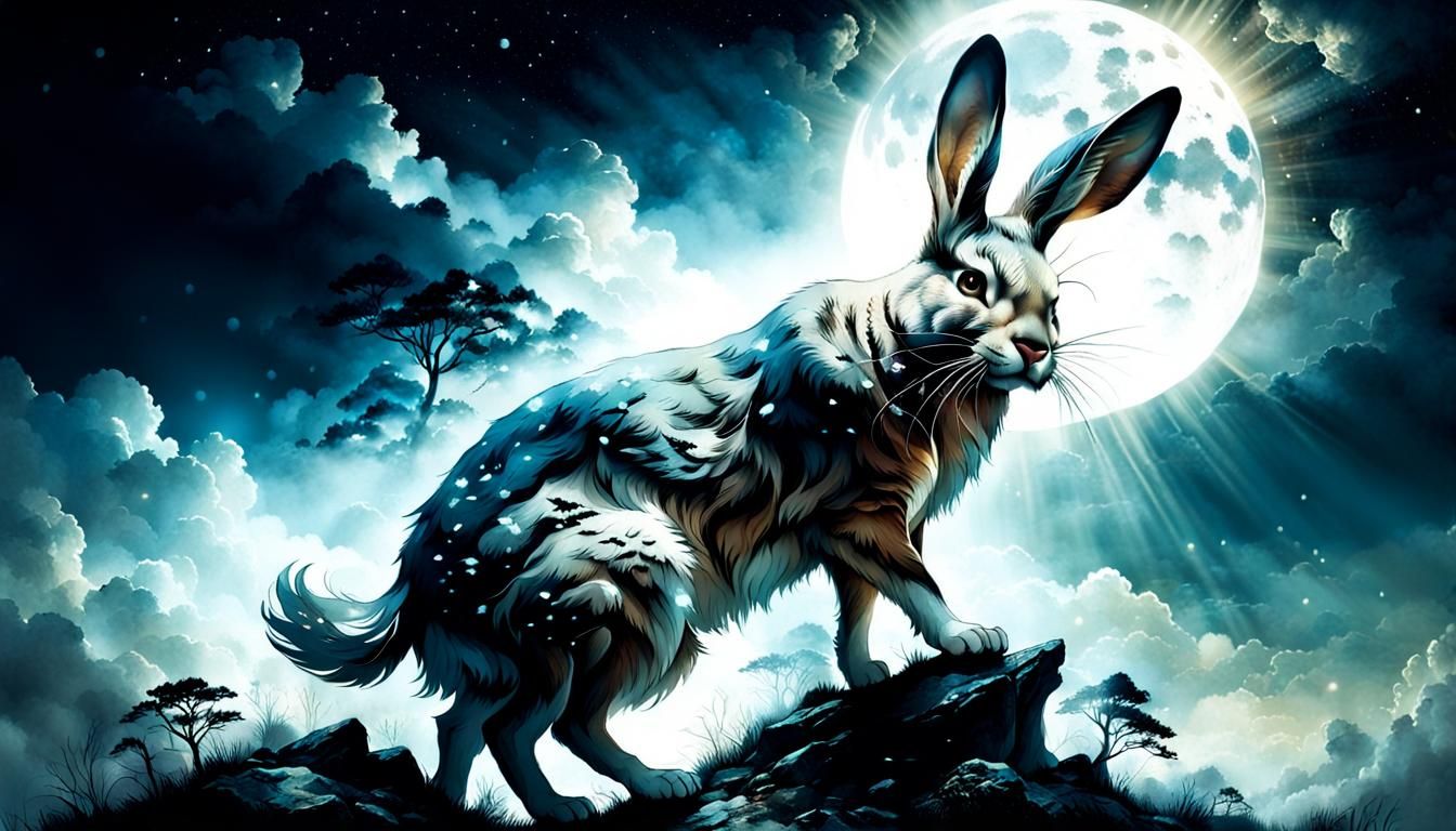 Dreamy Double Exposure Portrait with Moonlight