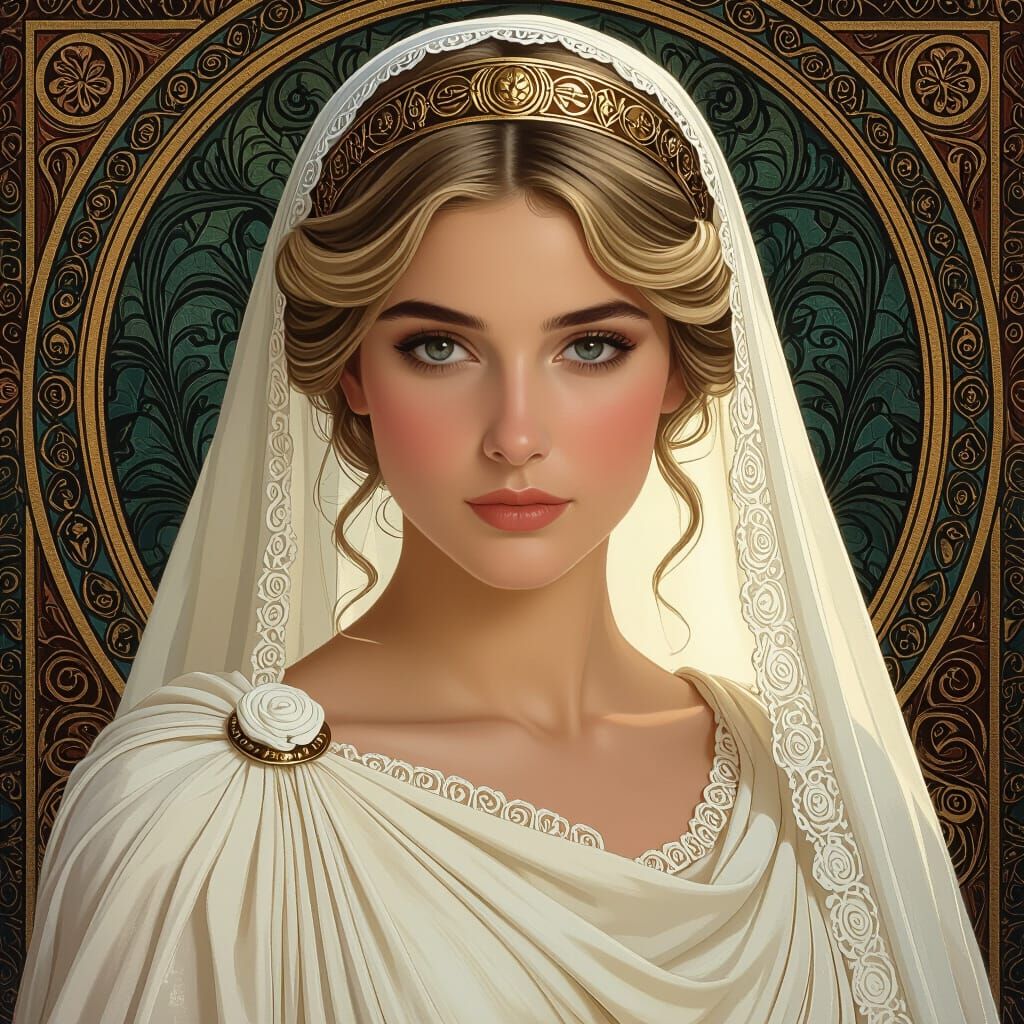 Aidos: A Gorgeous Greek Woman in Ancient Attire