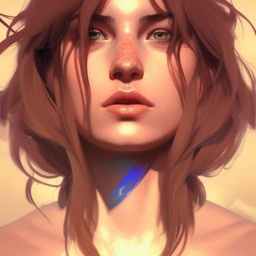 Genderfluid Portrait in Hyperdetailed Art Nouveau Style