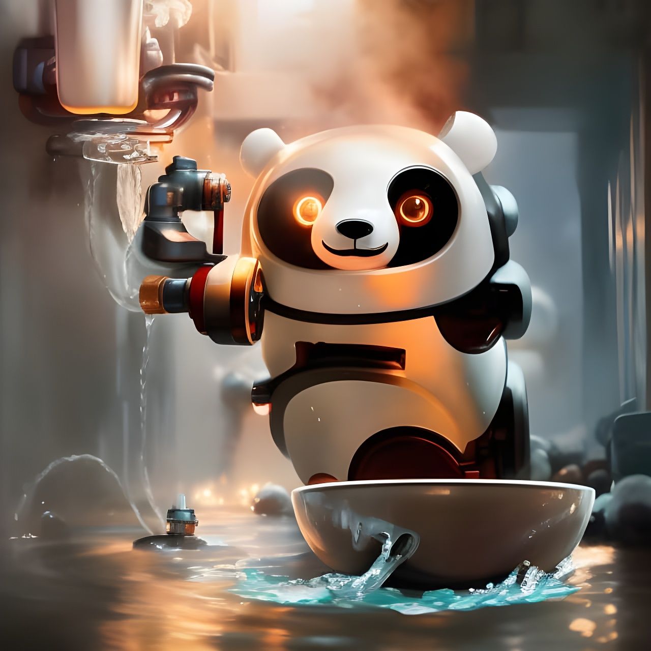 Panda Plumber Robot