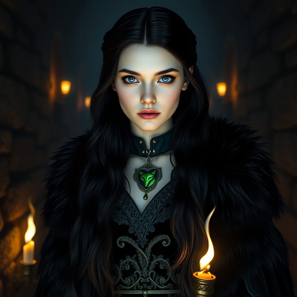 Ethereal Fantasy Maiden in Dark Fortress